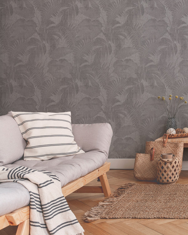 GREY TROPICAL Wallpaper Pattern No 37396-1