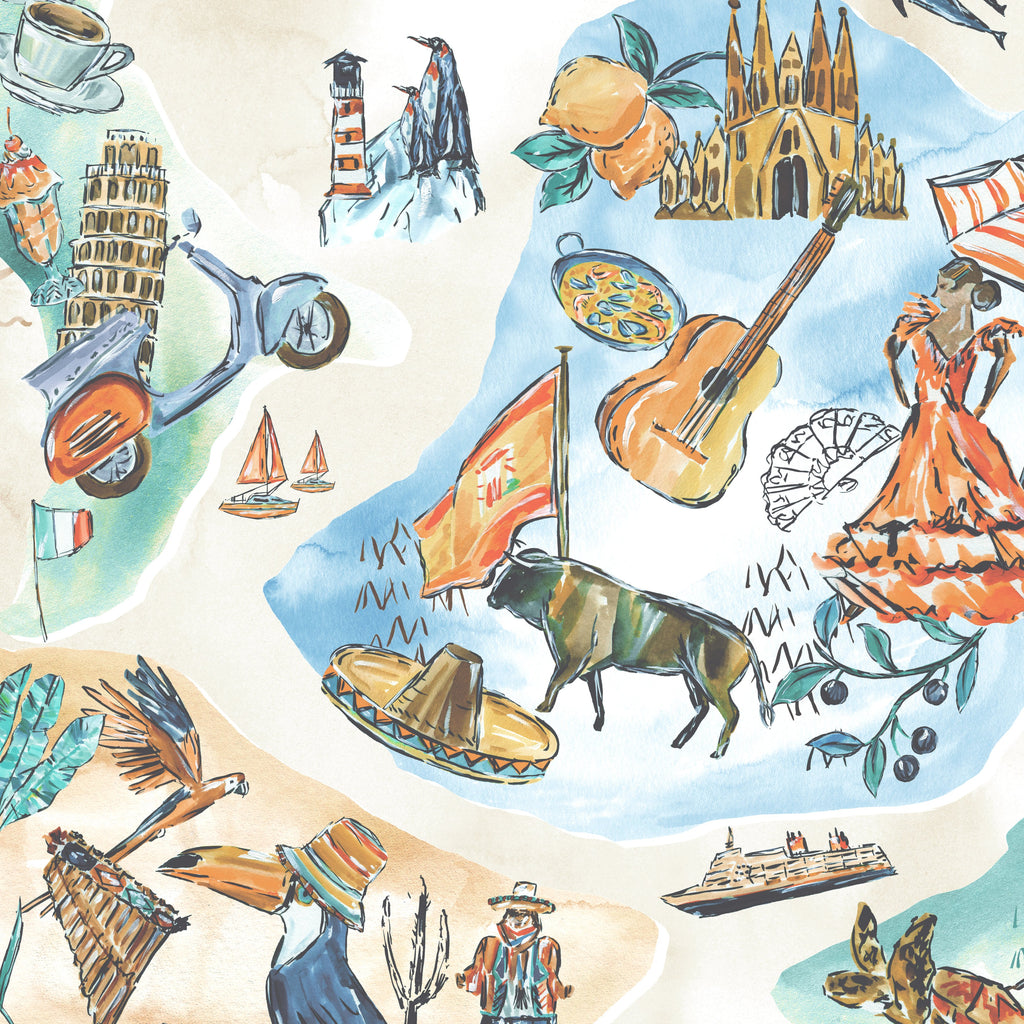 BRAND MCKENZIE Wallpaper Pattern No BMPP004/10B - Travel Map