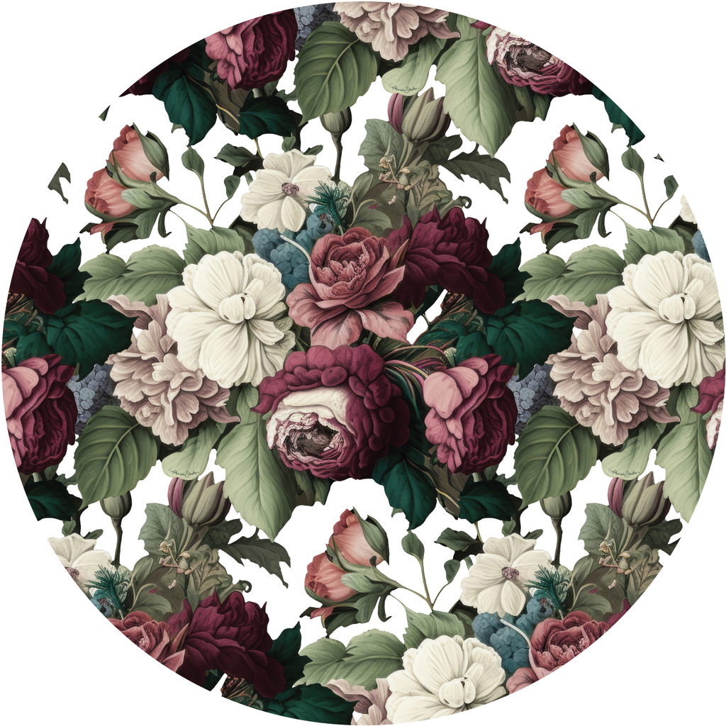 Annah Stretton - Cream J'adore Roses Circle Mural